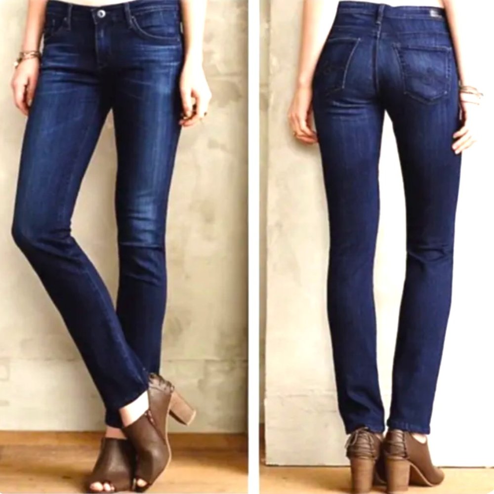 👖 Gently Used AG Adriano Goldschmied The Stevie 32 Slim Straight Dark Wash